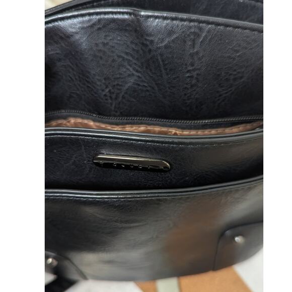 CLUCI black vegan leather shoulder bag purse crossbody - Picture 11 of 11